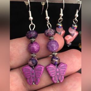 Artisan Handmade with love, dangling gorgeous beaded earrings.  One of a kind.